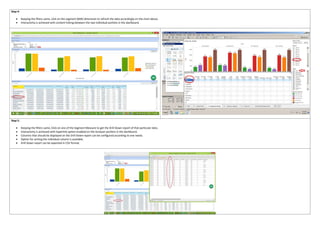 Step 4:
 Keeping the filters same, click on the segment (BAR) dimension to refresh the data accordingly on the chart above.
 Interactivity is achieved with content linking between the two individual portlets in the dashboard.
Step 5:
 Keeping the filters same, Click on one of the Segment Measure to get the Drill Down report of that particular data.
 Interactivity is achieved with hyperlink option enabled on the Analyzer portlets in the dashboard.
 Columns that should be displayed on the Drill Down report can be configured according to one needs.
 Option for sorting the individual column is available.
 Drill Down report can be exported in CSV format.
 