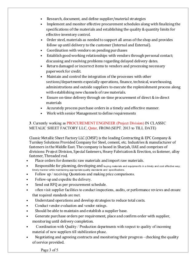 procurement resumes