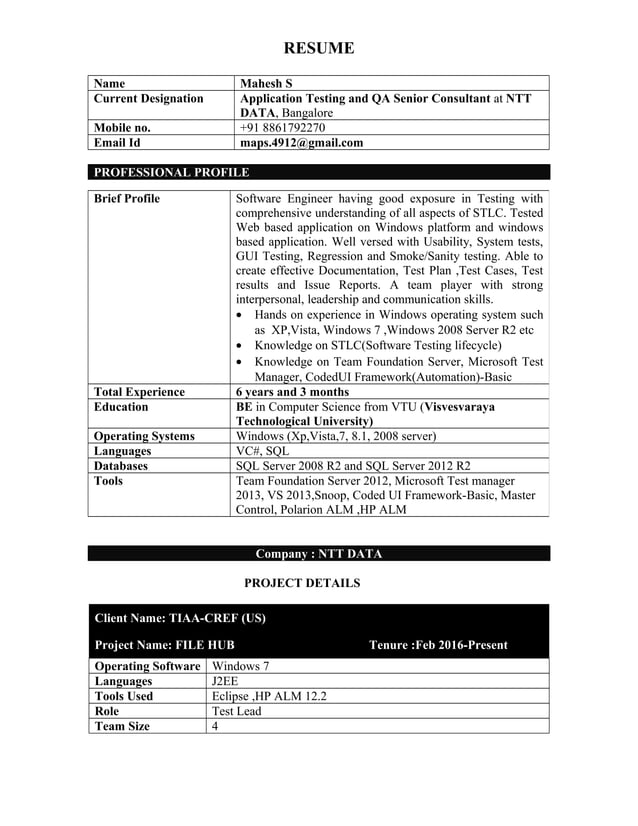 Mahesh resume | PDF