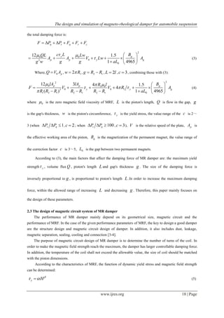 The design and simulation of magneto-rheological damper for automobile ...