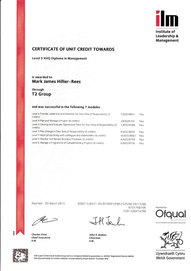 MHR Level 5 NVQ