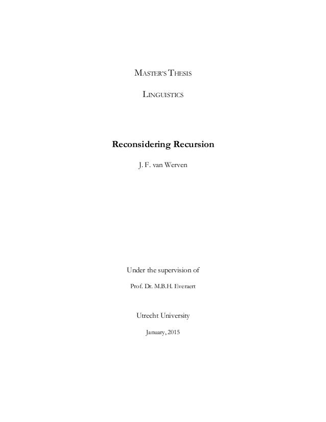 Master thesis in linguistics