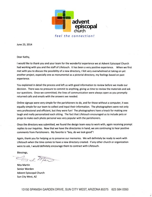 Reference Ltr Advent Episcopal