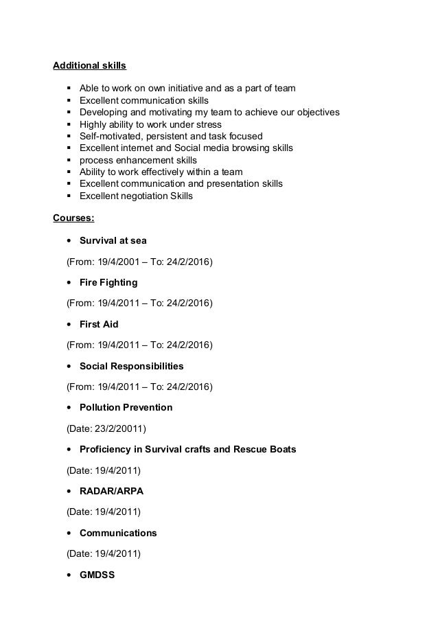 ahmed tareks cv additional skills in cv