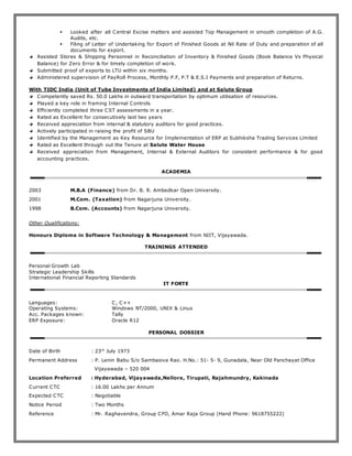 Resume of Lenin Babu | DOCX