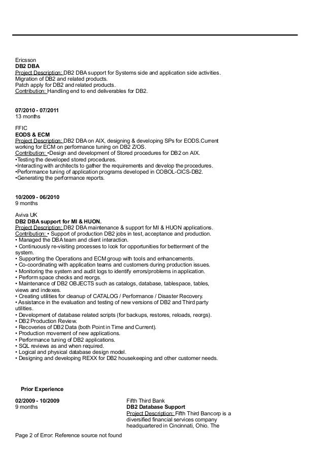 mainframe resume