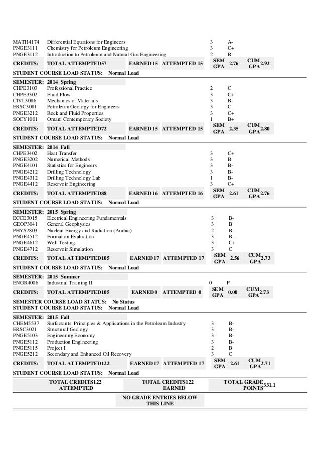 student transcript