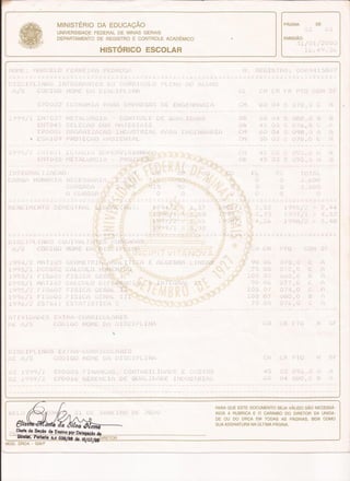 Historico Escolar UFMG