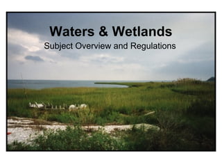 Waters & Wetlands
Subject Overview and Regulations
 