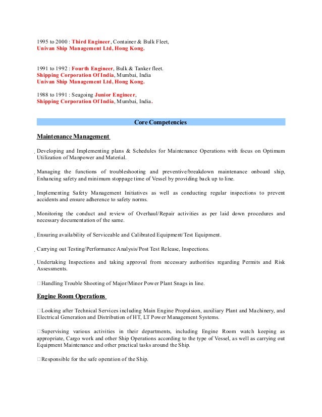 fleet engineer resume