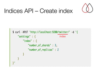 Indices API – Create index
index
 