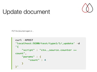 PUT the document again or…
Update document
 