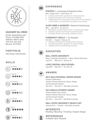 2016 Landscape Architecture Resume - 2016 Landscape Architecture Resume Zachary B L Rees 1 320 