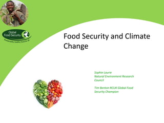 Food Security and Climate
Change
Sophie Laurie
Natural Environment Research
Council
Tim Benton RCUK Global Food
Security Champion
 