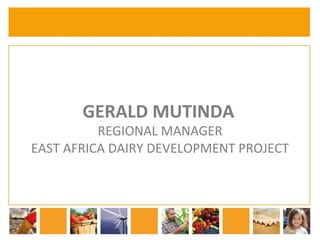 GERALD 
MUTINDA 
REGIONAL 
MANAGER 
EAST 
AFRICA 
DAIRY 
DEVELOPMENT 
PROJECT 
 