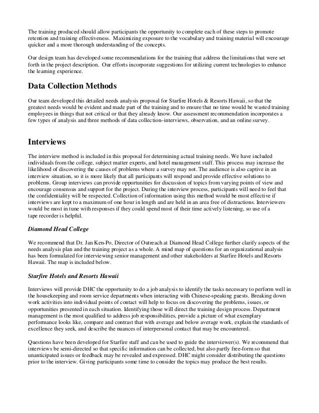 needs analysis plan research project proposal template
