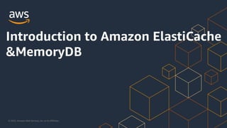 © 2023, Amazon Web Services, Inc. or its Affiliates.
Introduction to Amazon ElastiCache
&MemoryDB
 