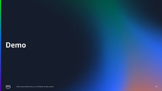 © 2024, Amazon Web Services, Inc. or its affiliates. All rights reserved.
Demo
37
 