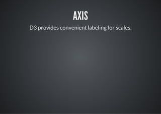 AXIS
D3 provides convenient labeling for scales.
 