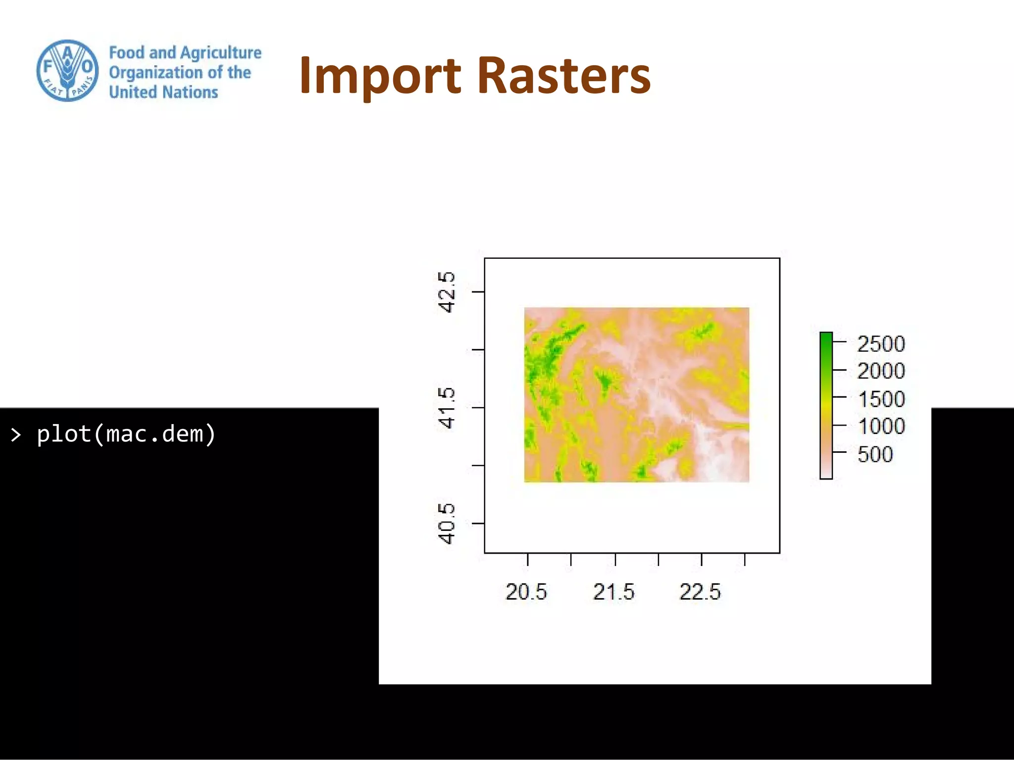Import Rasters
> plot(mac.dem)
 