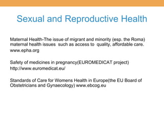Gender inequalities and women’s health in EU | PPTX