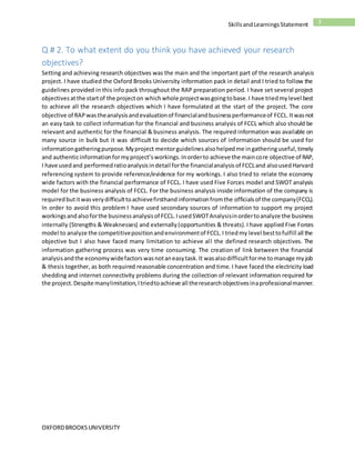 Statement About Learning Skills and Learnings Statement | DOCX