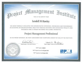 PMI - Project Management Professional - Certificate