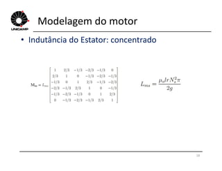 Modelagem do motor
• Indutância do Estator: concentrado
18
 