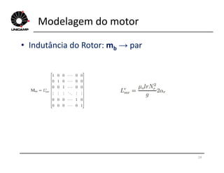 Modelagem do motor
• Indutância do Rotor: mb → par
19
 