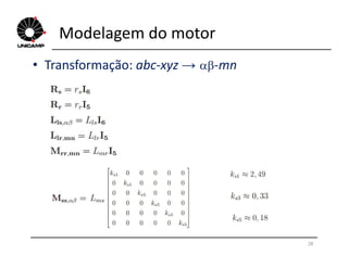 Modelagem do motor
• Transformação: abc-xyz → -mn
28
 