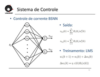 • Controle de corrente BSNN
Sistema de Controle
• Saída:
43
• Treinamento: LMS
 