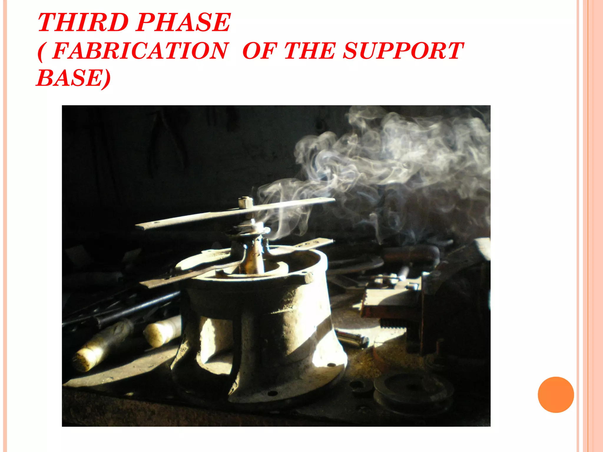 THIRD PHASE
( FABRICATION OF THE SUPPORT
BASE)
 