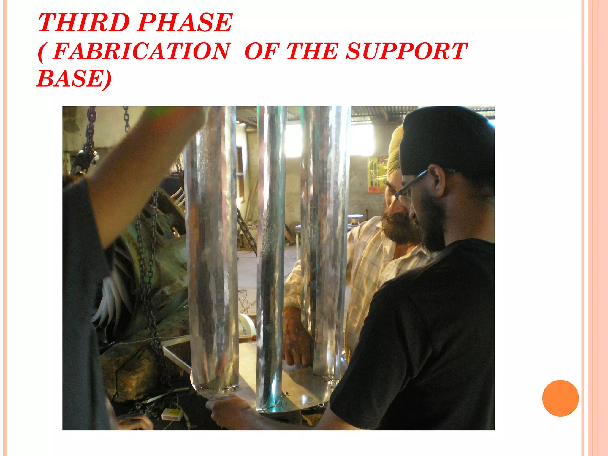 THIRD PHASE
( FABRICATION OF THE SUPPORT
BASE)
 