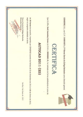 Certificado AUTOCAD 2D 2012