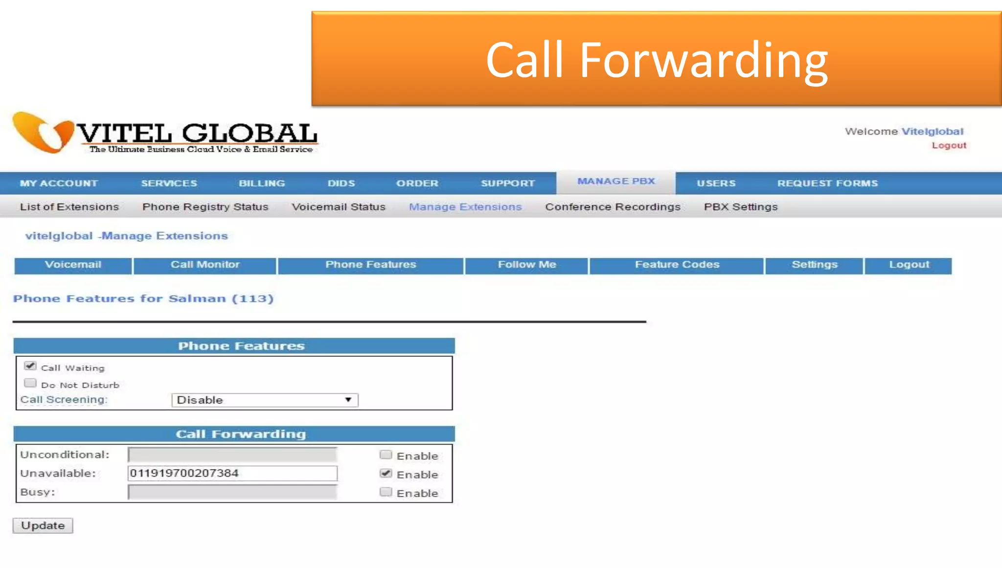 Call Forwarding
 