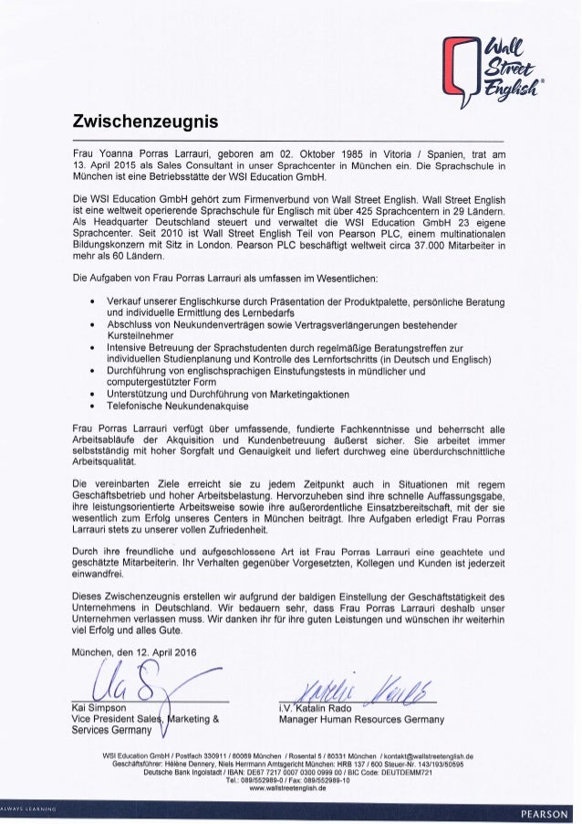 Zwischenzeugnis Yoanna Porras Zwischenzeugnis Yoanna Porras