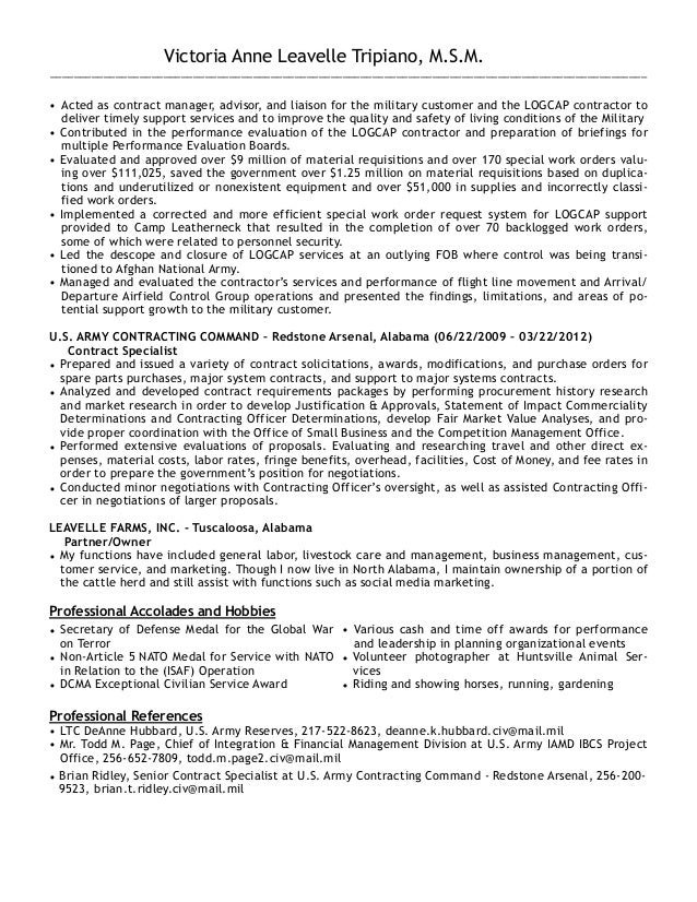 contract specialist resume