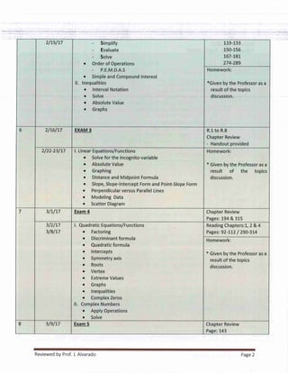 College Algebra Syllabus