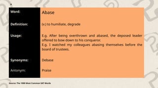 SAT 101 PRESENTATION SLIDE FOR TEACHING | PPSX