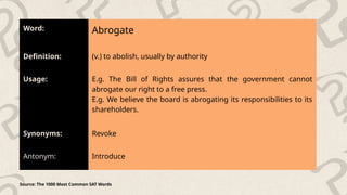 SAT 101 PRESENTATION SLIDE FOR TEACHING | PPSX