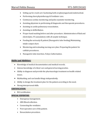 Cv Marvel Marvel Dsouza CV | DOCX