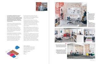 <
<
<
<
Turbo Studios
Hub SeattleConcept A
35Customer Profile
Concept A’s space features
two WORKSHOP areas. The
main-level space provides
comfortable seating and
plenty of room for idea
generation, research, and
production. The upstairs
space doubles as an art
and photography studio.
Primary employee
workspaces are situated in
a CLUBHOUSE furnished with
a variety of office chairs. The
flexible space also features
reconfigurable work tables
and movable marker boards.
A COVE, located adjacent to the main-level
Clubhouse but set apart by well-stocked
reference shelves, provides space to do
research, seek inspiration, or just relax.
Concept A’s original office space lacked a
formal MEETING SPACE, which made this
setting crucial for the new location. It
allows designers to meet with clients in a
comfortable, quiet space outfitted with
appropriate seating and technology.
MEETING
SPACE
CLUBHOUSE
COVE
WORKSHOP
It’s tempting for small business owners to
draw upon their DIY ethos for just about
everything, from HR to SEO. However, bringing
in the expertise of outside professionals often
makes good business sense—especially in
those areas where inexperience could result
in costly miscues.
Creative Director Andrew Dull realized that fact
early on in the process of relocating his growing
Michigan-based graphic design firm.
Concept A opened its doors in 2008 in a
1,000-square-foot storefront in Grand Haven,
Mich. Dull hired his first employee within two
months of setting up shop—which, at the time,
consisted of little more than a couple tables
and his MacBook Pro®
.
The studio grew by an average of one employee
per year through its first five years, and, by 2012,
the modest space could no longer adapt.
“It quickly became clear that 1,000 square feet
maxed out at five people,” Dull said. “We were
on top of one another. We overheard every
conversation. We only had a single, shared
bathroom. It just became problematic.”
The close quarters were only part of the issue.
Dull also wanted Concept A’s space to provide a
better experience for current employees, potential
new hires, and prospective clients.
“Your space and your furniture can do a lot for
your brand perception,” Dull said. “That impacts
everything from recruiting and business development
to employee satisfaction and retention. So we
needed to find and furnish a space that could
support what we are today and sustain us as we
continue to grow.”
When Dull began looking for new office space, it
took every bit of his creative vision to recognize the
potential of a 100-year-old commercial building in
downtown Spring Lake, Mich., a resort town just
down the Lake Michigan shoreline from Concept A’s
original location.
The building, which at different points in its history
had housed an undertaker, a hardware store, and
a surf/skateboard shop, had been vacant for seven
years. It was in such disrepair that state inspectors
had deemed it “blight.” Undaunted, Dull took on
the reclamation project with the help of Rick
Edwards, a design consultant with Herman Miller.
Edwards studied how Dull’s employees used their
CONCEPT A LANDSCAPE
Interior design consultant Rick Edwards studied
how Concept A’s employees worked and, given
the square footage of the new location, created
an office plan consisting of a variety of settings
tailored to their day-to-day operations.
Andrew Dull, Owner/Creative Director
Modes of Work Supported
Co-Create
Divide & Conquer
Huddle
Show & Tell
 