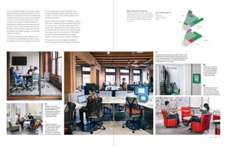 <
<
<
Turbo
Hub SeattleConcept A
Members can reserve any of
14 unique MEETING SPACES,
all configured with a variety
of comfortable seating and
a choice of display or
collaboration tools.
<<<<
<
53Customer Profile
Placed just outside the
main coworking spaces
on each floor, HAVENS
provide members with a
convenient space for
private phone calls.
A COVE, adjacent to the
main-level coworking
space, features a member
wall, which attracts people
seeking out new connections.
Two large coworking spaces each offer a distinct vibe.
Outfitted with external monitors and plenty of easy-to-
access electrical outlets, this second-floor HIVE invites
people to sit down and focus, while the main-level
coworking space is more social.
IMPACT HUB SEATTLE LANDSCAPE
Multifunctional spaces are key to supporting a
coworking environment, so Impact Hub Seattle
worked with Herman Miller to create a landscape
that’s functional enough to support coworking
for a variety of members and flexible enough
to host events.
Modes of Work Supported
Chat
Show & Tell
Process & Respond
Create
HIVE
PLAZA
COVE
HAVEN
MEETING
SPACE
tactics to facilitate member connections. Intake
interviews surface the types of people each new
member is interested in meeting and result in two
or three such connections made on the member’s
first day on site. A hosting team serves as the
connectors-in-residence, as adept at making
introductions as they are at answering logistical
questions. And an online member directory is in
the works that will create a database of all 600-
plus Impact Hub Seattle members, searchable by
interests or skill sets.
The functional workspace that makes the Hub
so attractive to new members also does its part
to facilitate community. Occupying two stories of
a former residential furniture showroom on the
fringes of downtown, Impact Hub Seattle offers
members a variety of work settings optimized for
flexibility and choice.
“In terms of the way the space is configured, I always
think about collaboration as the default and privacy
as an easy option,” said Brian Howe, Impact Hub
Seattle CEO. “Having furniture that is highly durable
but also flexible and can meet the current demands
of any given space is really important. We actually
get quite a high level of feedback from people
saying, ‘I love that the space is always changing.’”
The space is poised for its biggest change yet in
2014. An expansion into the building next door will
Members can reserve
any one of several unique
MEETING SPACES, all
outfitted with a variety of
comfortable seating and
a choice of display or
collaboration tools.
Impact Hub Seattle
members use the building’s
two-level PLAZA, known
as “The Triangle,” for
impromptu meetings.
During events, it provides
reception or overflow space.
 