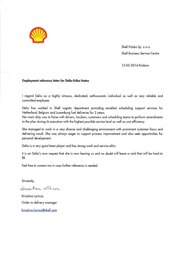 recommendation letter from shell leave recommendation letter