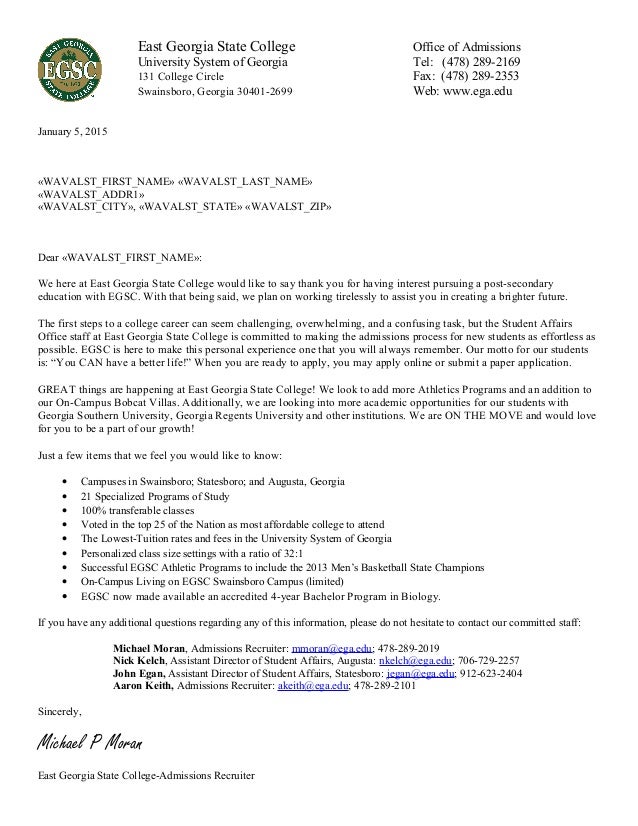 college admissions recruiter cover letter