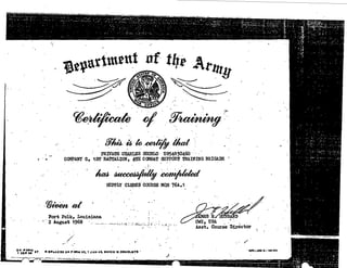 vow:intent of or Army
ma
.• to teellAb
• pity= CSLES SHORLO US54830460 • • •
COAPARY Co 1ST BATTALION, 4TH CCMSAT SUPPORT TRATNING BRIGUE
4a4 dieta944/4 :031204.44
SUPPLY CLERKS COURSE MS MAO .
Viva sat
Fort Polk, Louisiana
2 August 1968
OA •OWy
tip 14 ••• ••SPLAC ZI 0* FORM lit t JAN 411. WHICH IS ASSOLIATIt •
•
 
