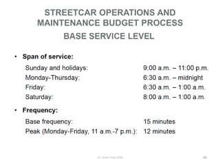 STREETCAR OPERATIONS AND
MAINTENANCE BUDGET PROCESS
40
 