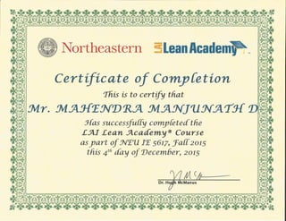 LEAN CONCEPTS AND APPLICATION