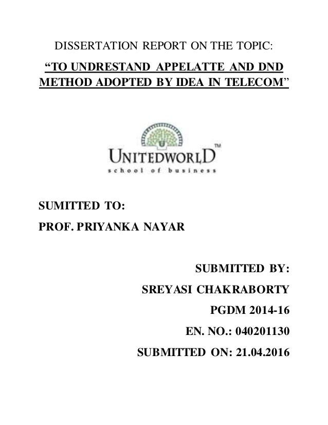 Dissertation report on telecommunication