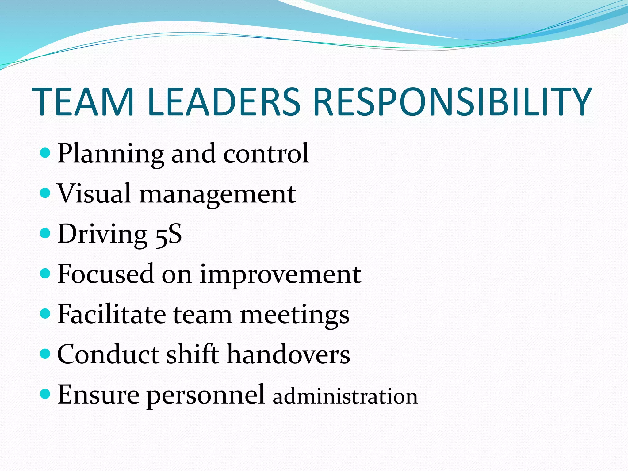 Team Leaders Responsibility | PPTX